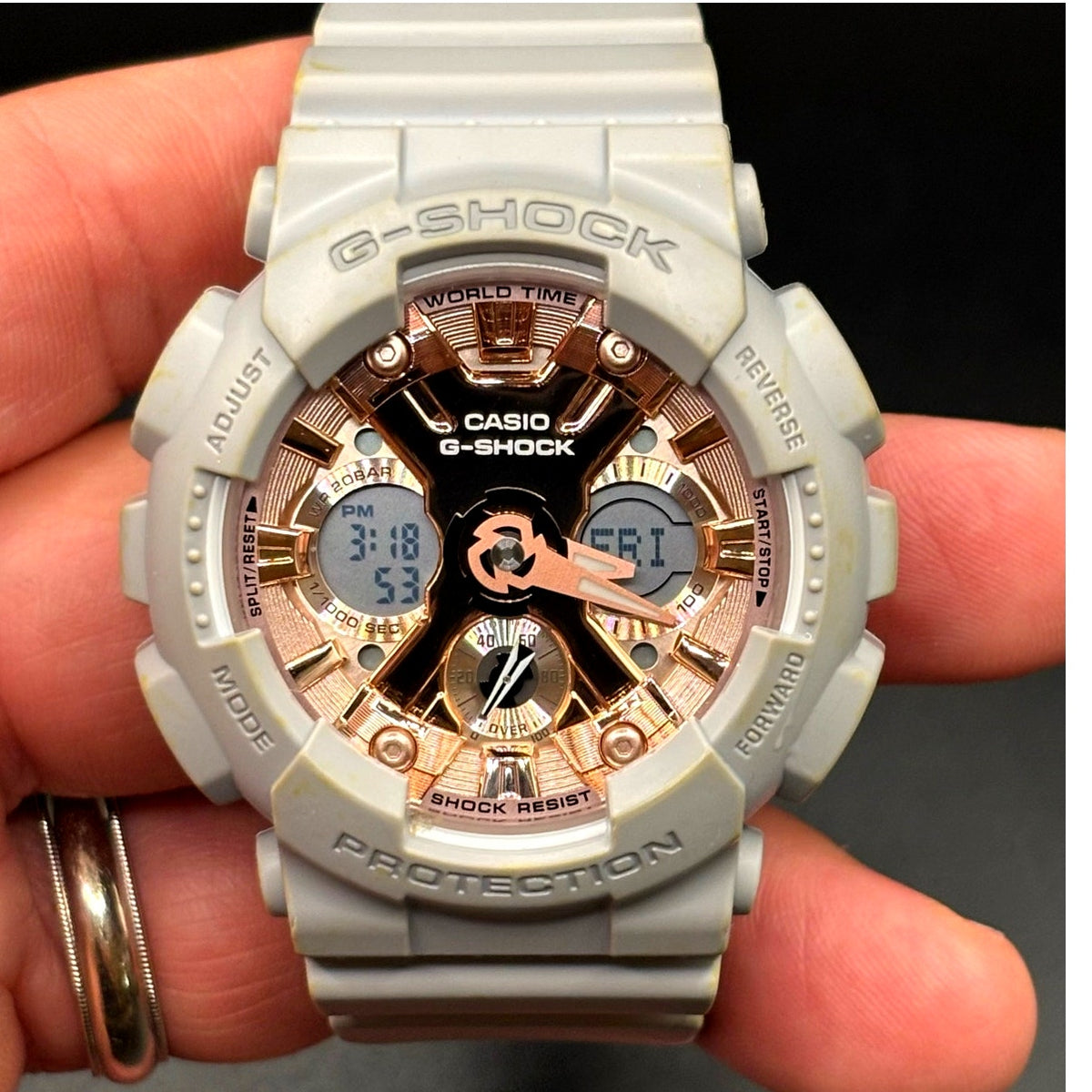 Casio G-Shock GMA-S120MF-8A Matte Gray Metallic Rose Gold Dial Women's Watch