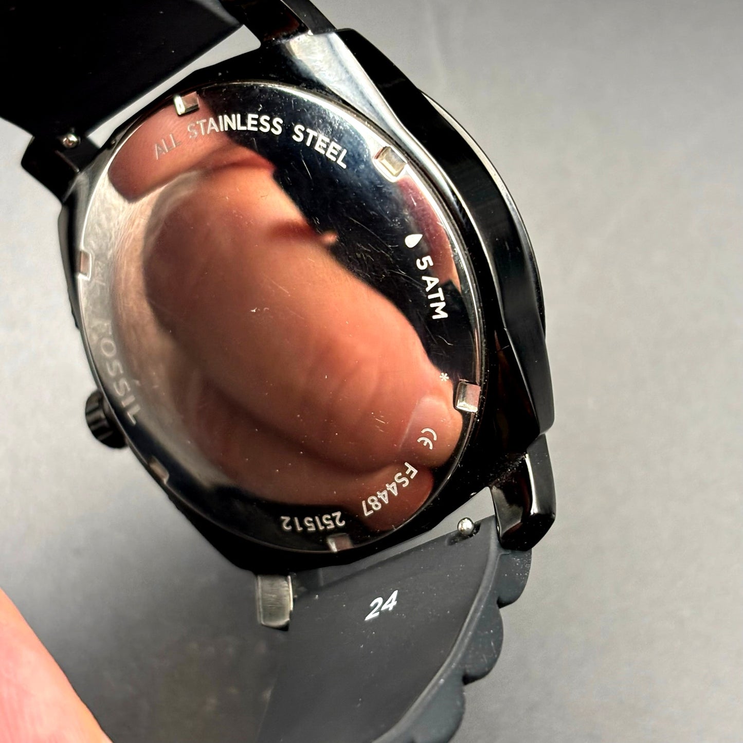 Fossil FS4487 Machine Chronograph Men’s Gunmetal Black Silicone Strap Watch