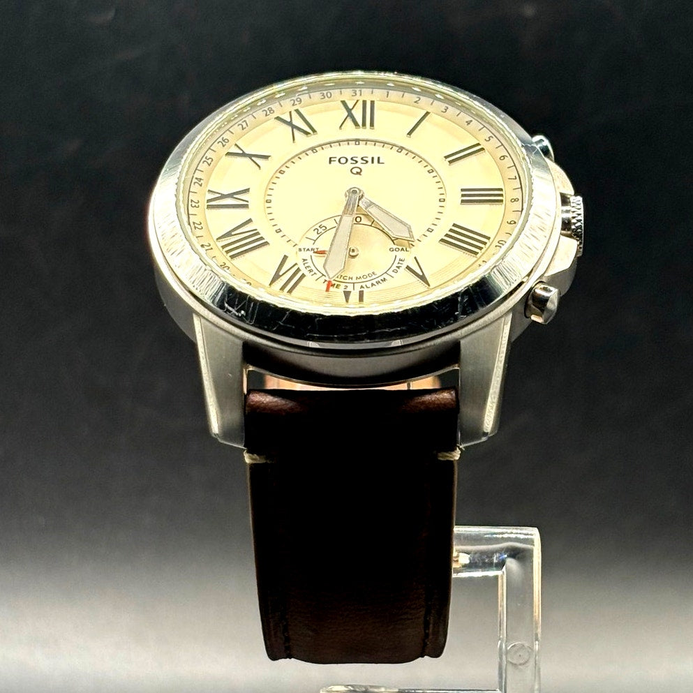 Fossil Q Grant FTW1118 Hybrid Smartwatch Brown Leather 44mm Men’s Watch