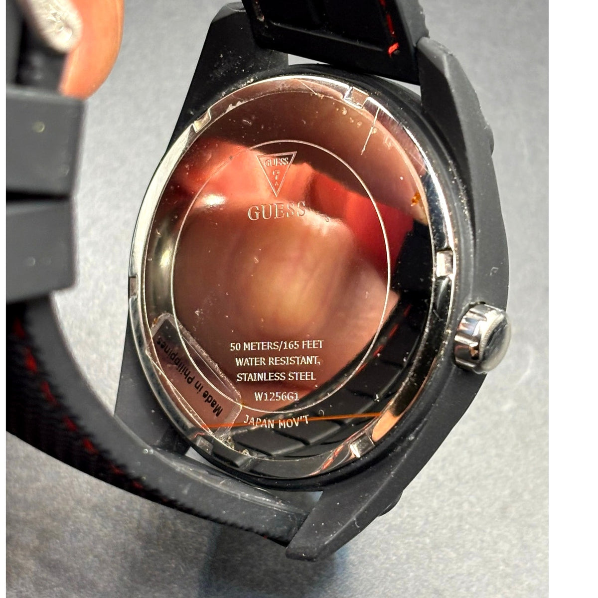 Guess Dash W1256G1 Men’s 46mm Black Multifunction Quartz Watch Red Accents