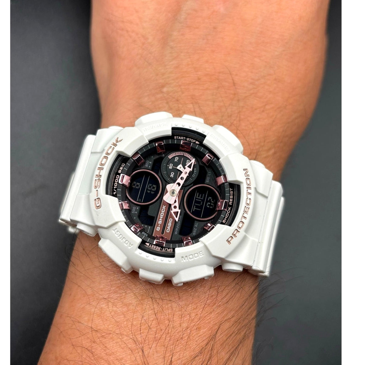 Casio G-Shock GMA-S140M-7A White Rose Gold Analog Digital Women's Watch NIB
