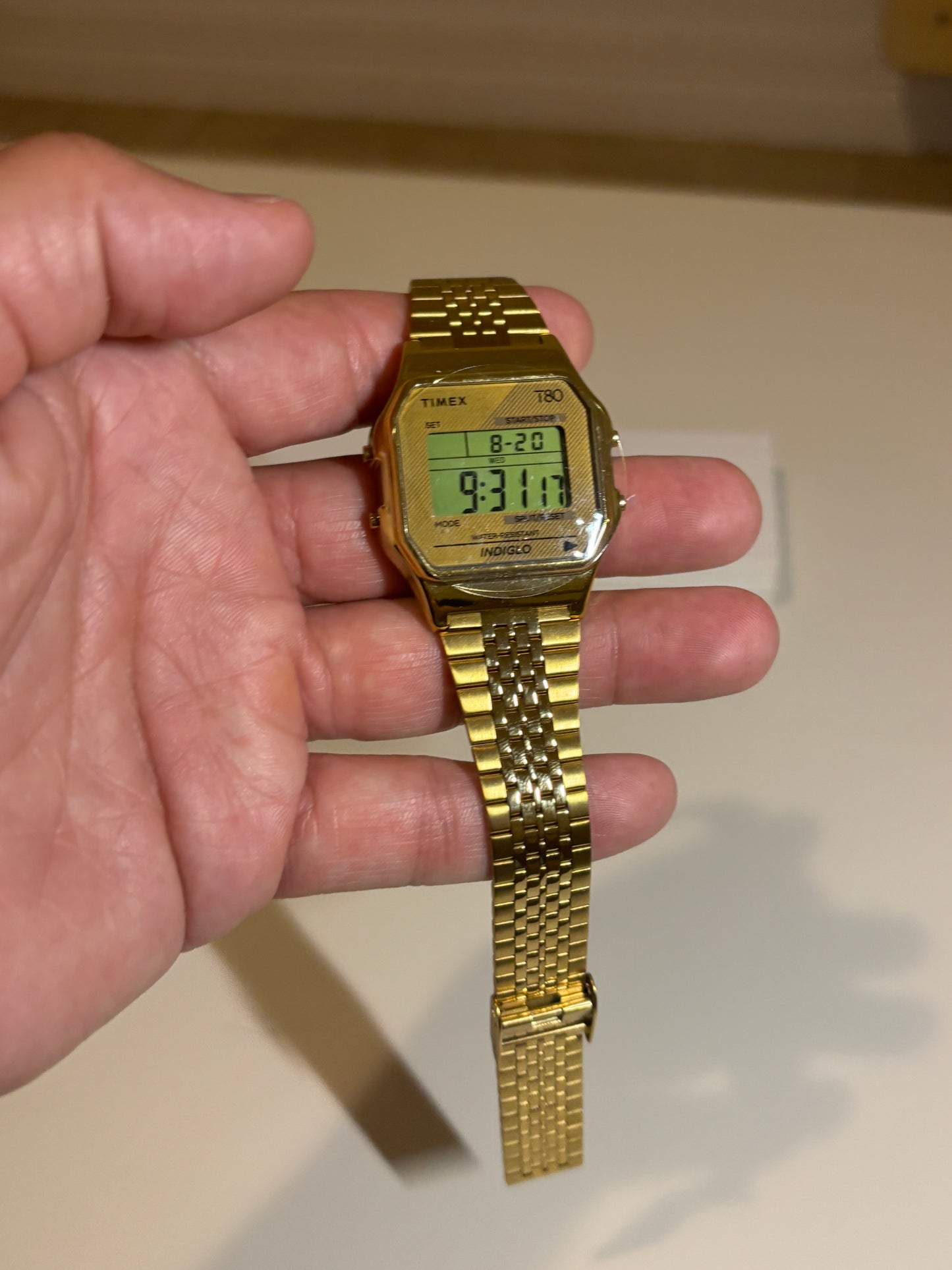 Timex T80 Retro Digital Watch – Special Edition Gold-Tone – Model TW2R79200 YB – Brand New