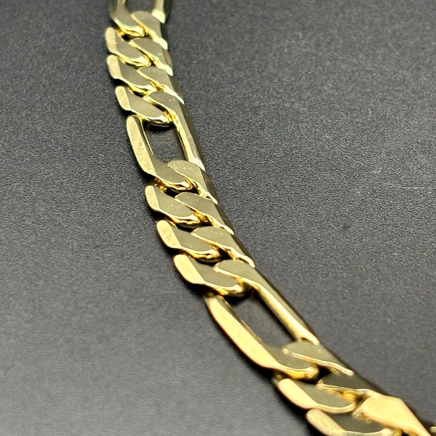 American Exchange Mens 18k Gold Plated Figaro Link 22" Inch Chain Necklace NWT