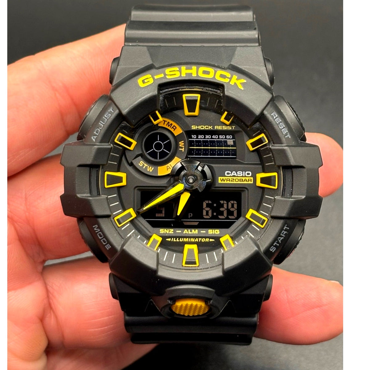Casio G-Shock GA-700CY-1A Caution Yellow Black Analog Digital Men’s Watch
