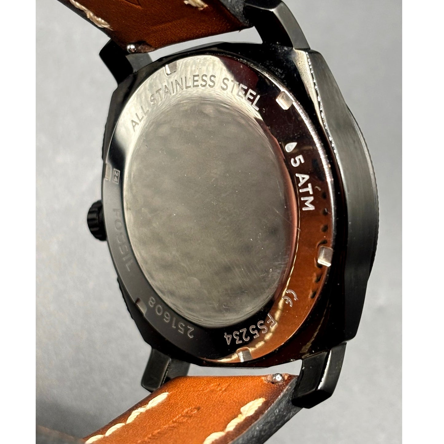 Fossil Machine FS5234 Chronograph Black Brown Leather Men’s Watch 45mm