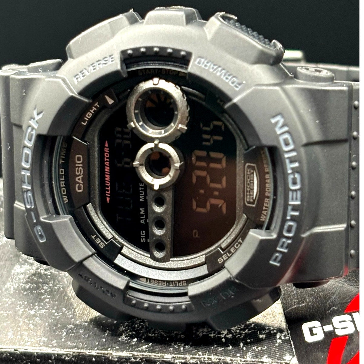 Casio G-Shock GD100-1B Black Digital High Brightness World Time 200M Watch NIB