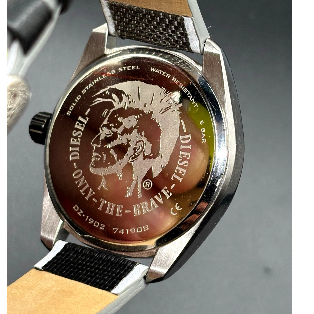 Diesel MS9 DZ1902 44mm Iridescent Black Nylon Strap Men’s Watch NIB