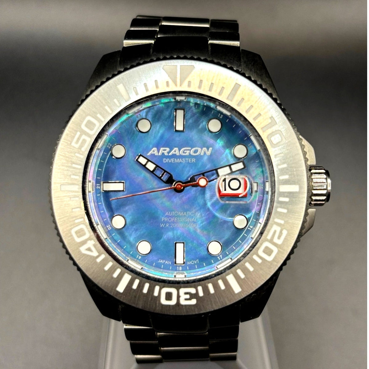 Aragon Divemaster II A334MOP Automatic 50mm Mother of Pearl Men’s Watch Full Set