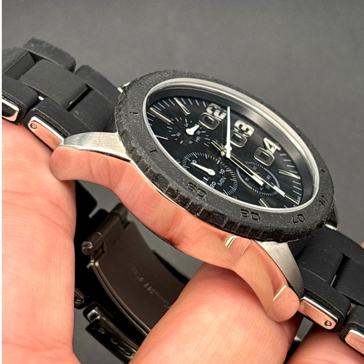 Diesel DZ5320 Franchise Chronograph Black Silicone Stainless Steel Women's Watch