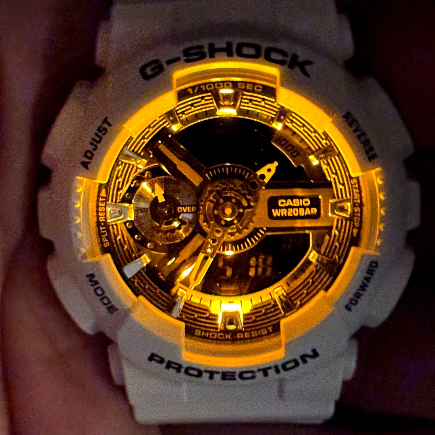 Casio G-Shock GMA-S110F-7A Tribal Rose White Analog Digital Women's Watch NIB