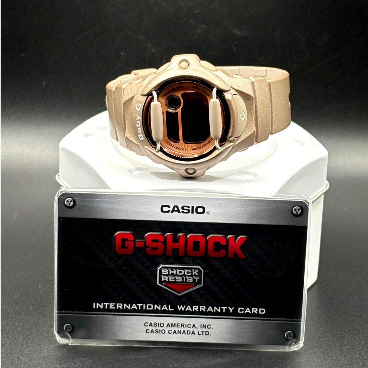Casio Baby-G BG169G-4 Bronze Rose Gold Digital Women's Watch NIB Discontinued