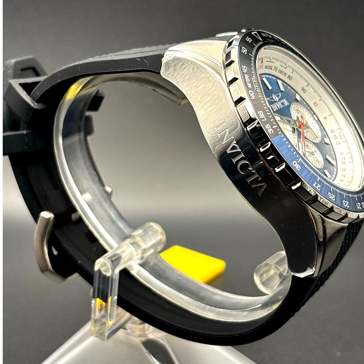 Invicta 32916 Aviator Skyshock Men's Blue Dial Black Silicone Strap Watch NIBWT
