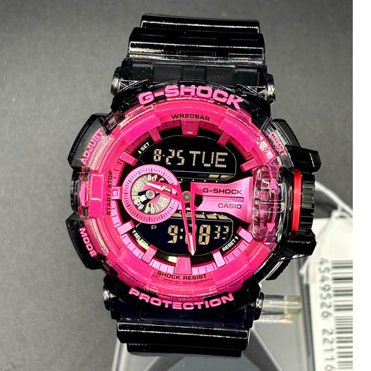 Casio G-Shock GA-400SK-1A4 Clear Pink Skeleton Analog Digital Watch NIBWT