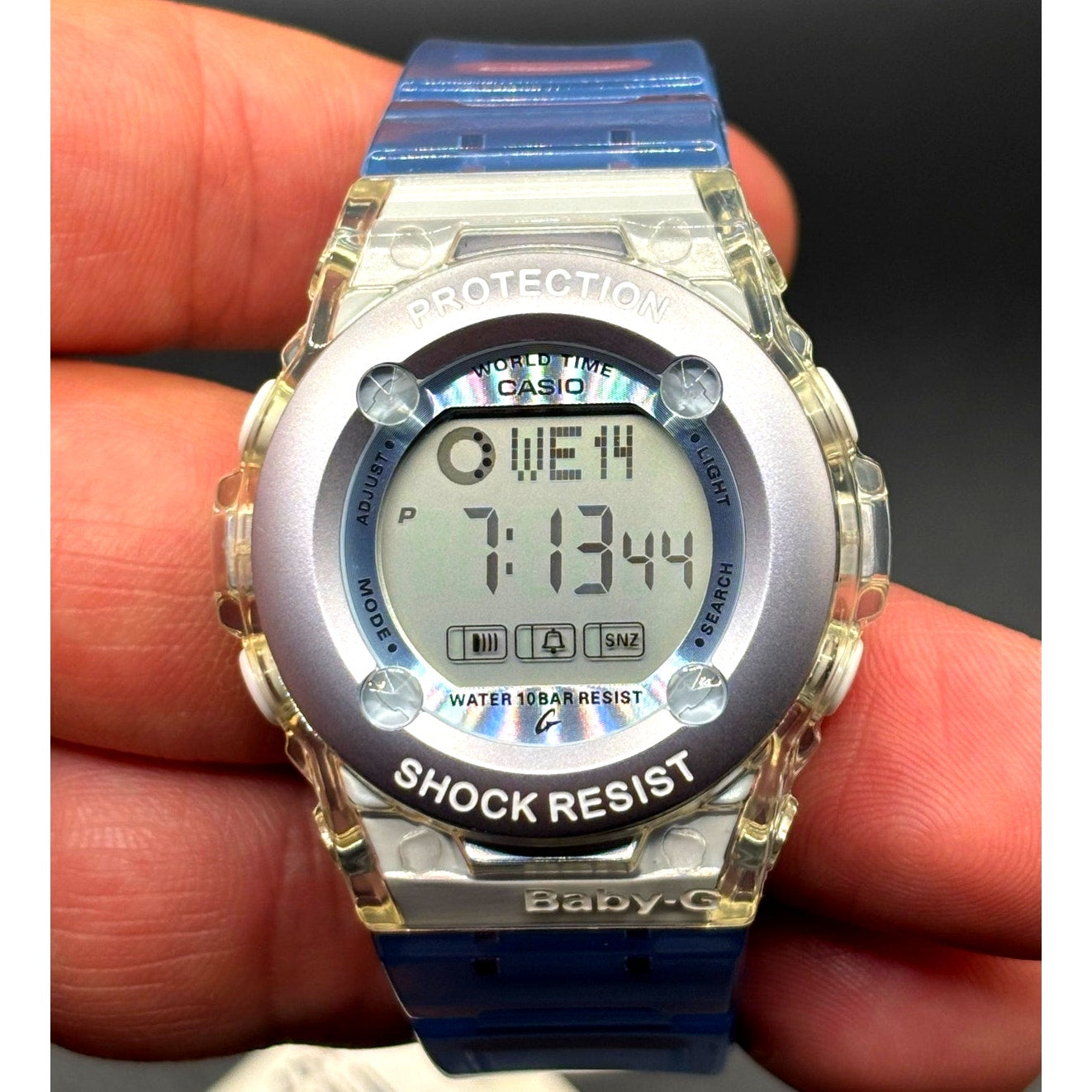 Casio Baby-G BG-1302-2ER Translucent Blue Jelly Digital Women's Watch NIBWT