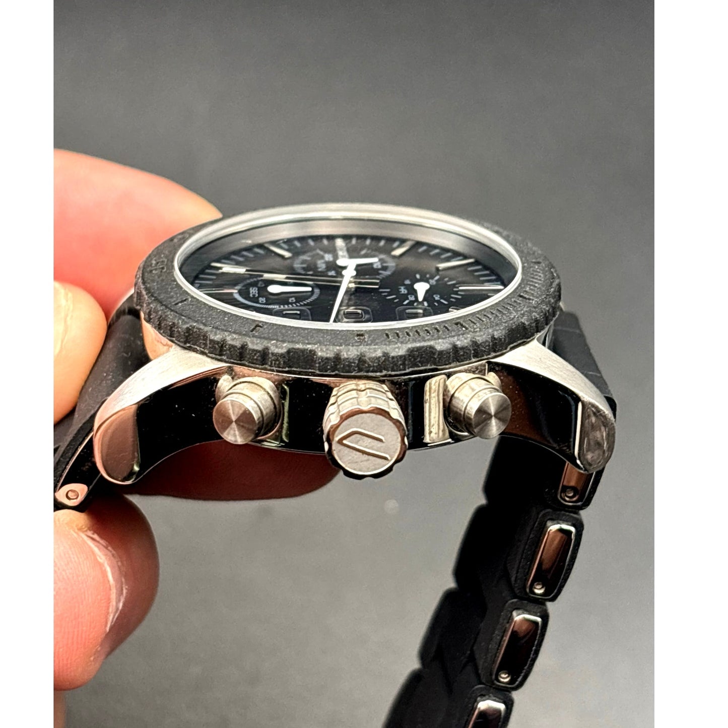 Diesel DZ5320 Franchise Chronograph Black Silicone Stainless Steel Women's Watch