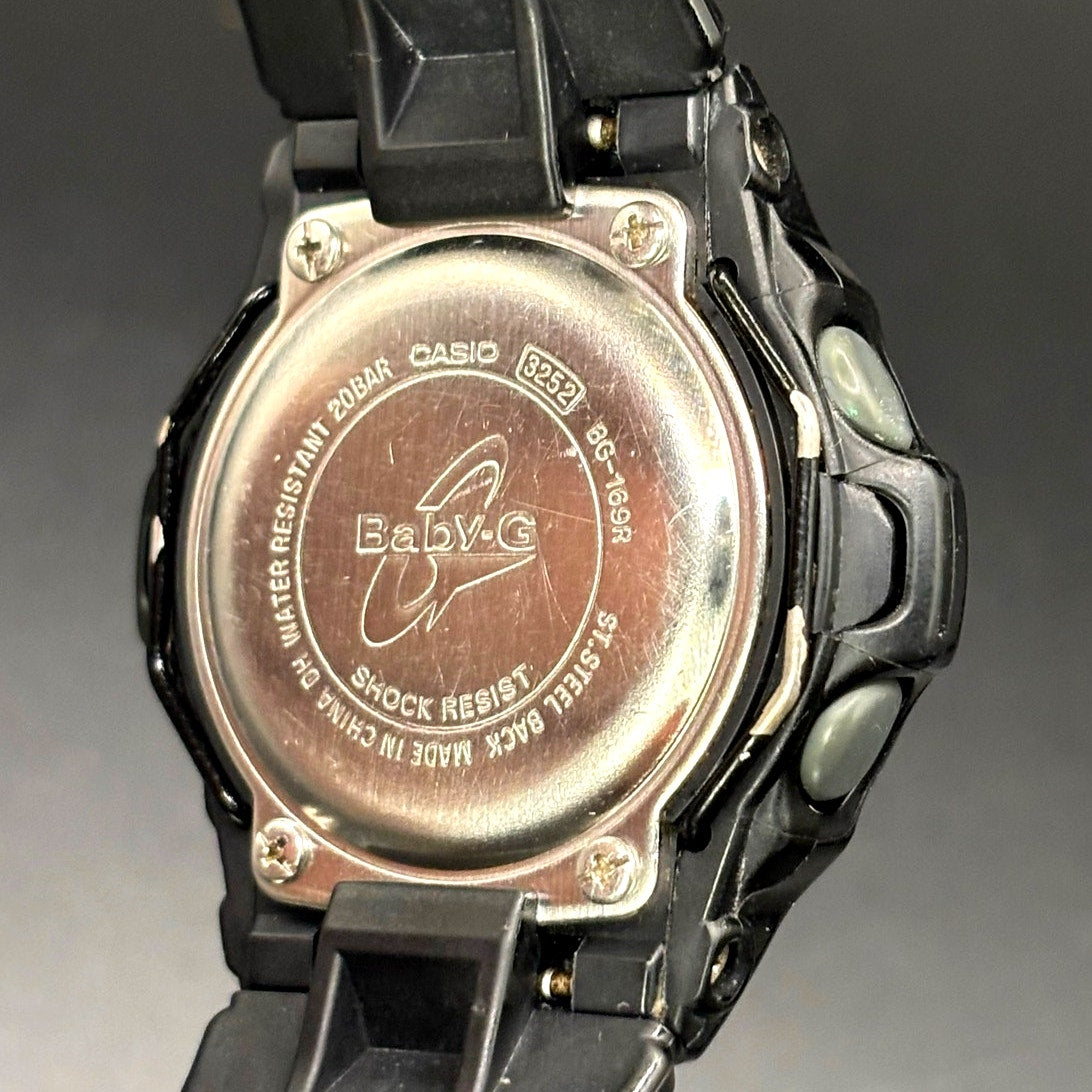 Casio Baby-G BG-169R-1 Glossy Black Digital Data Bank 200M Women’s Watch
