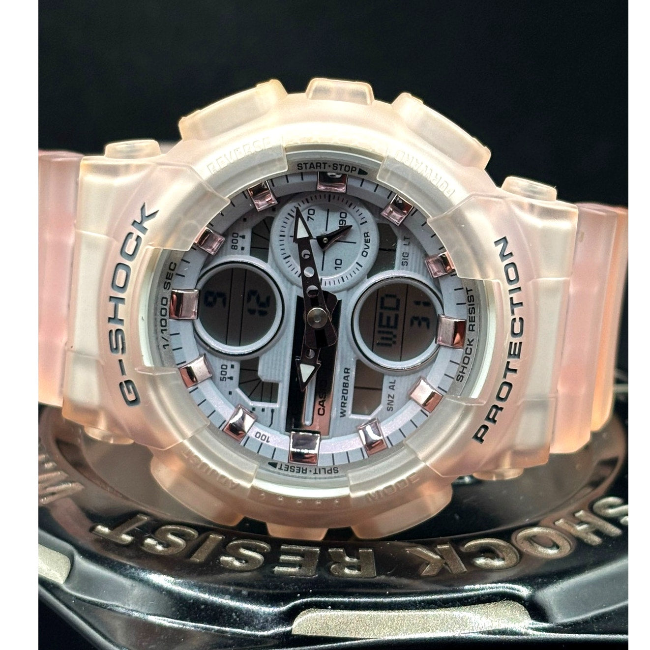 Casio G-Shock GMA-S140NP-4A Clear Pink Analog Digital Women's Watch NIB
