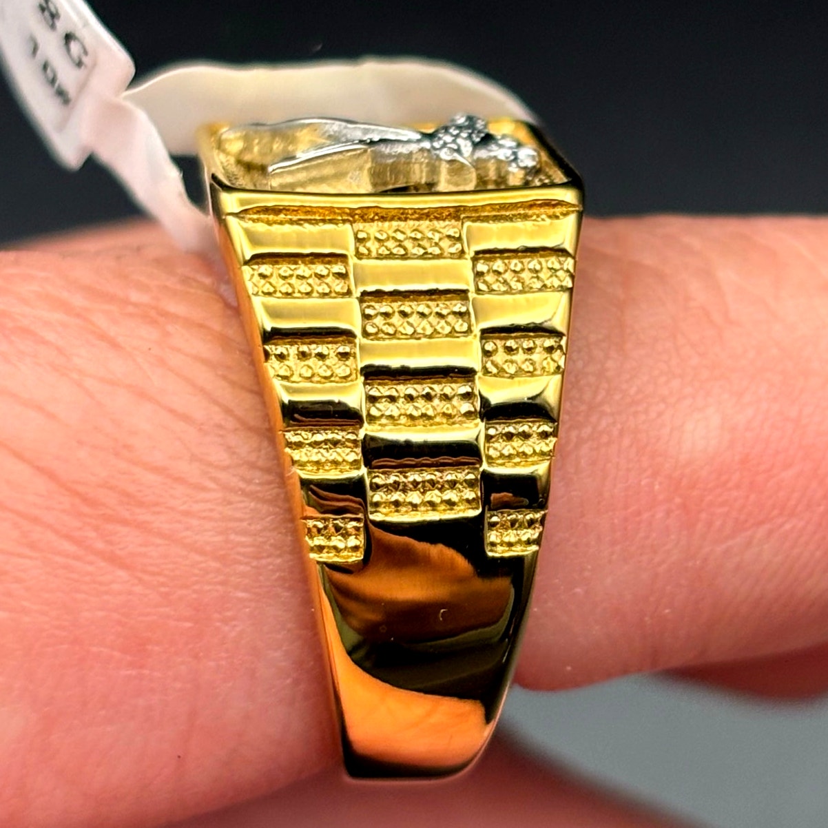 Blackjack BJZ78G Men’s Gold Stainless Steel Eagle Ring SZ # 10 NWT