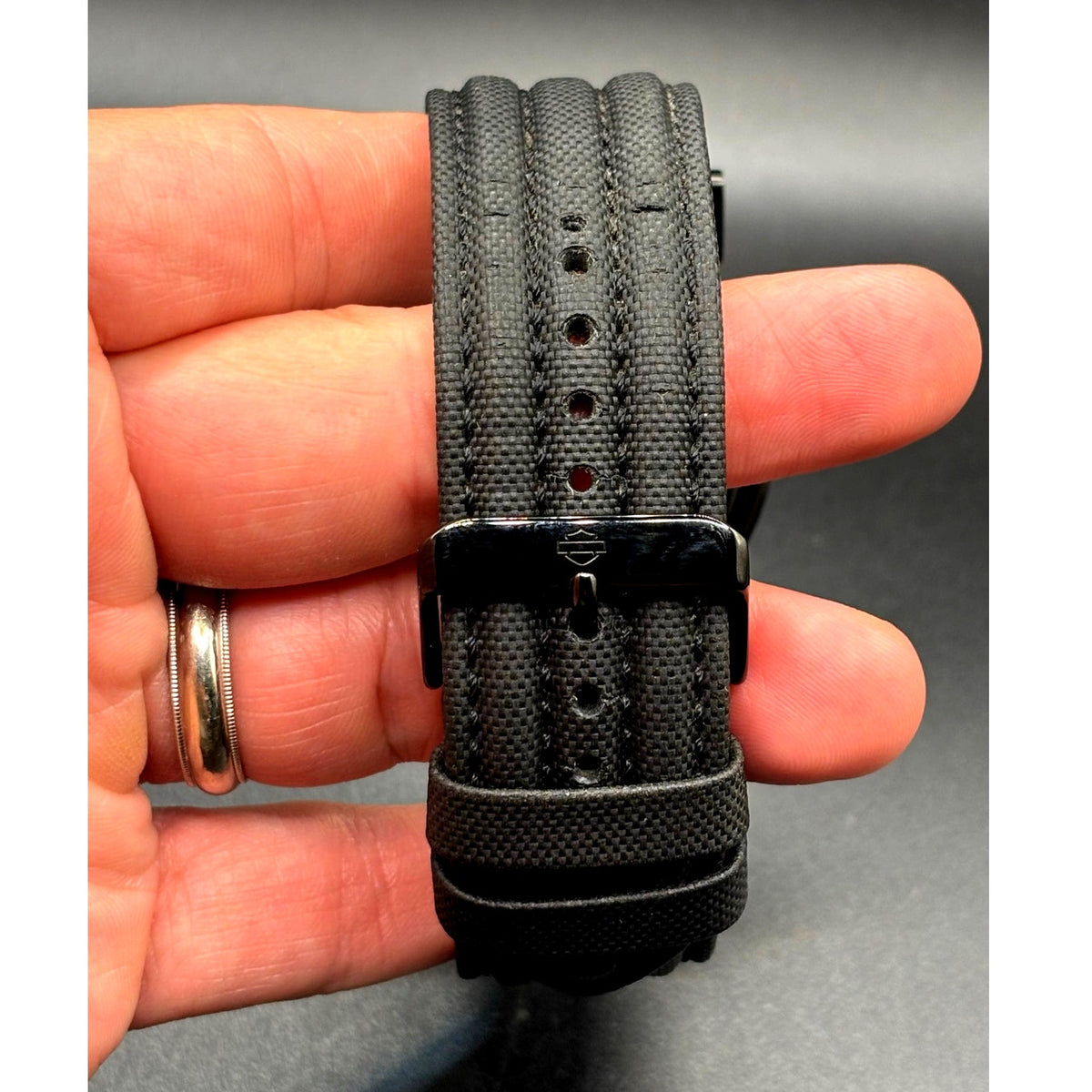 Harley-Davidson Bulova 78B131 Black #1 Racing Skull 44mm Watch Discontinued