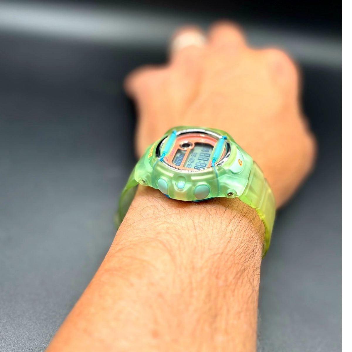 Casio Baby-G BG-169R Lime Green Translucent Digital Data Bank 200M Womens Watch