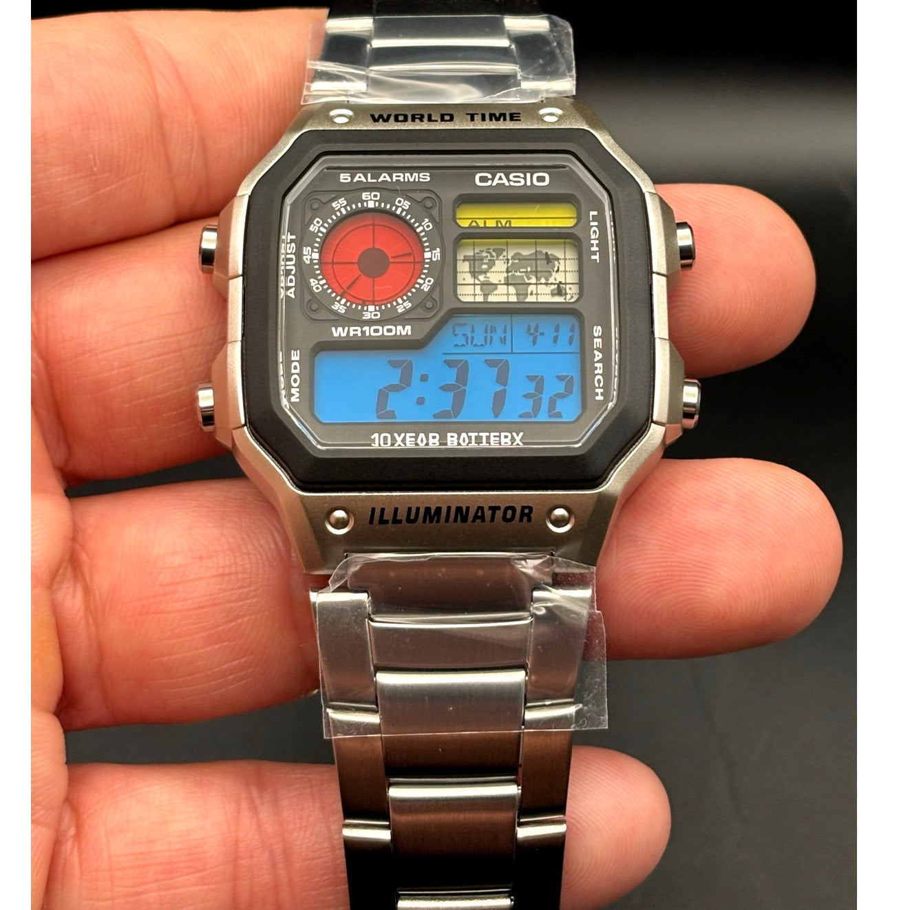 LWS Atlas Meridian Casio AE1200WHD World Time Stainless Steel Bracelet Mod Watch