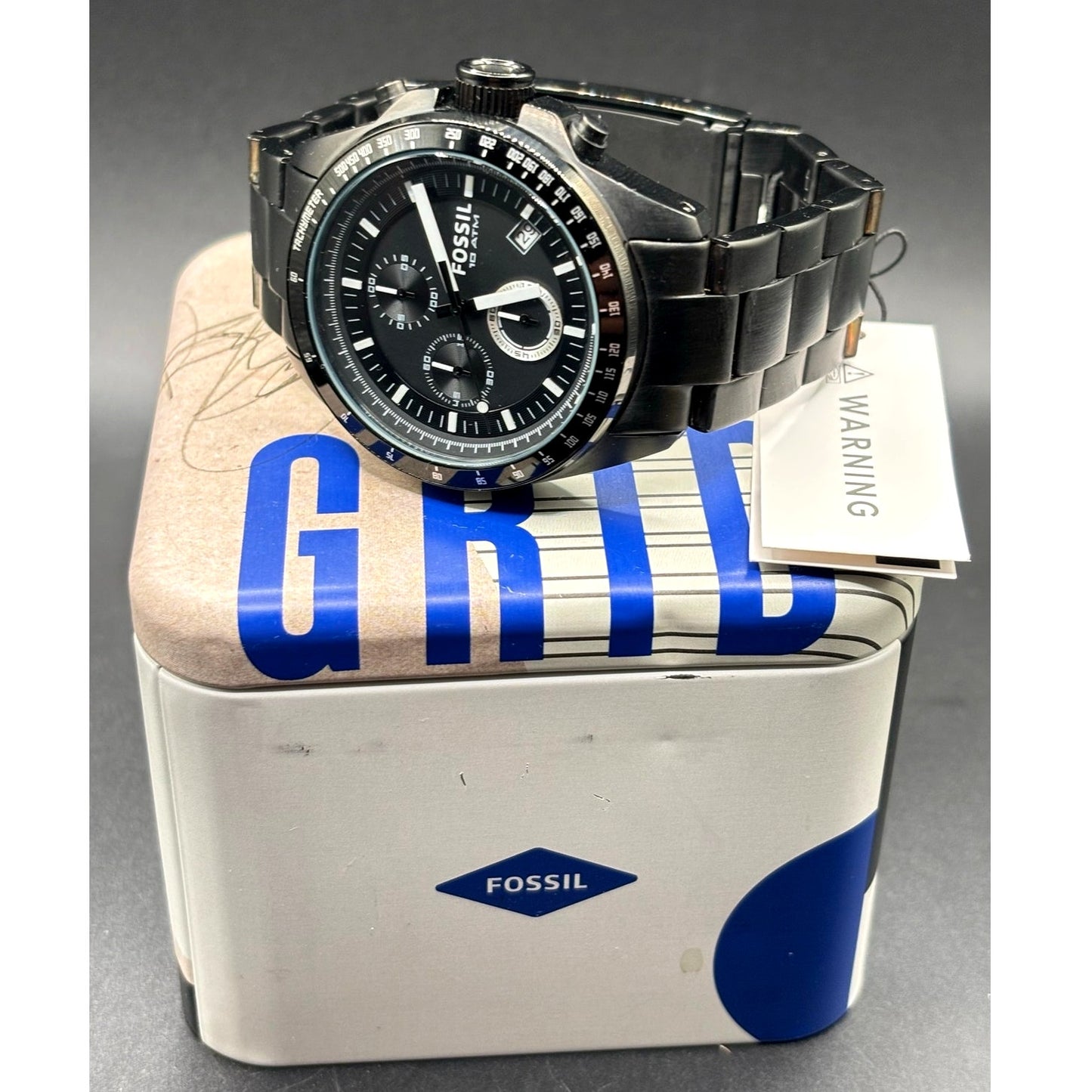 Fossil Decker CH2601 Black IP Stainless Steel Chronograph Men’s Watch NIB