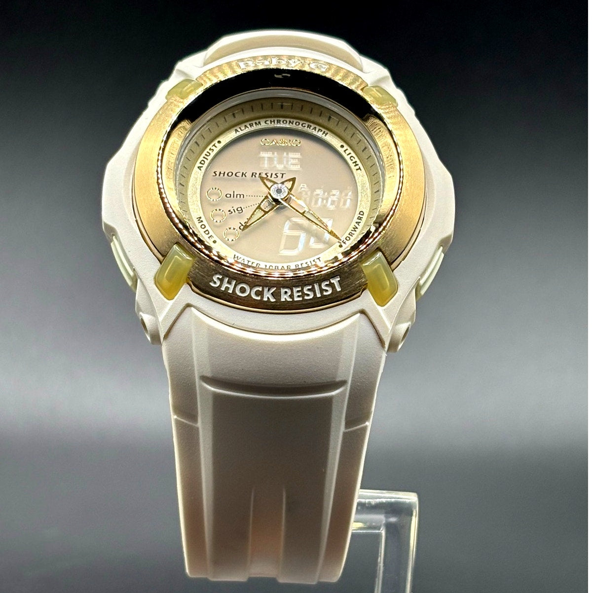 Casio Baby-G BG-70LV-7E LOV-06 Beige Gold Ana-Digi Display Watch Vintage
