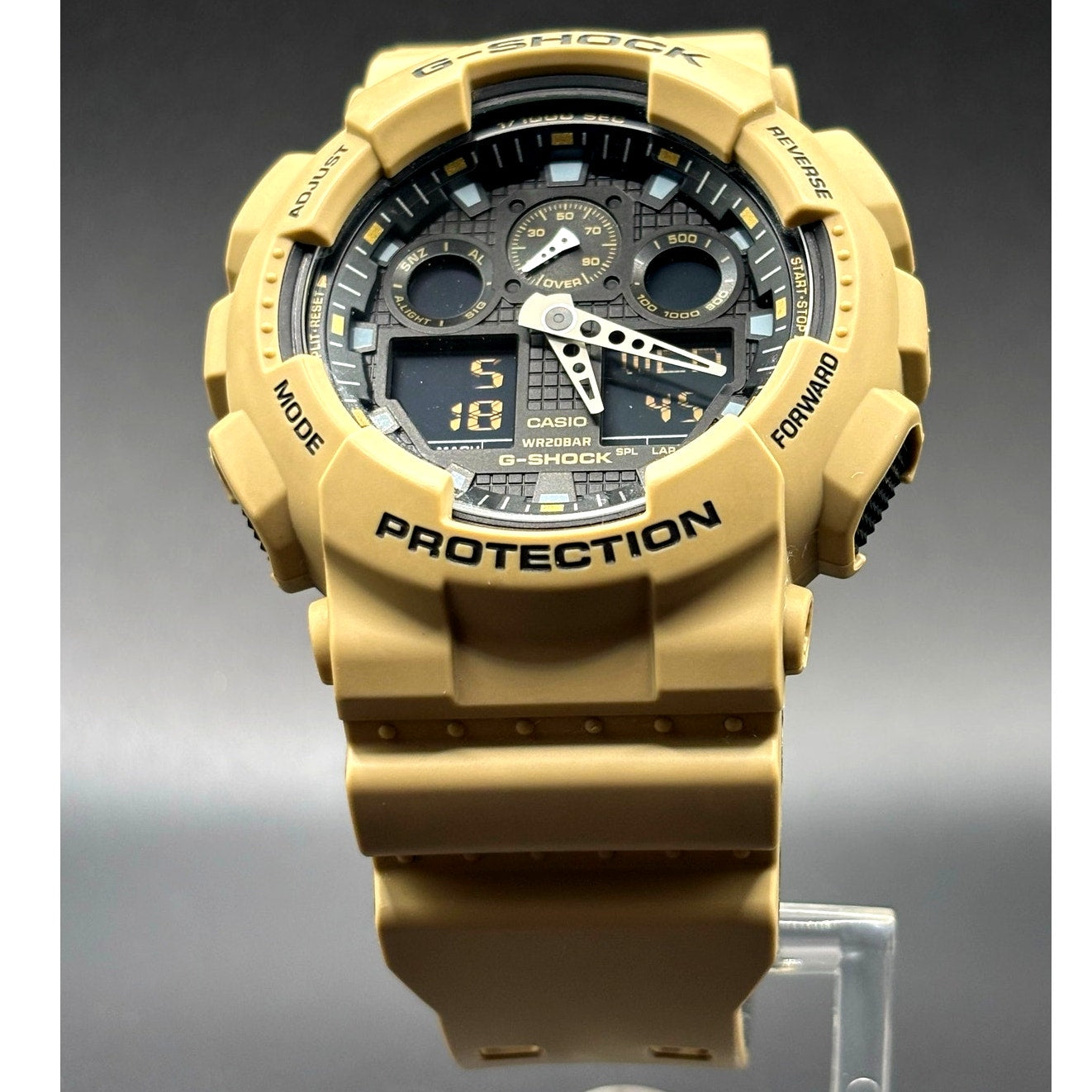 Casio G-Shock GA-100L-8A Beige Analog Digital Military Men's Watch NIB