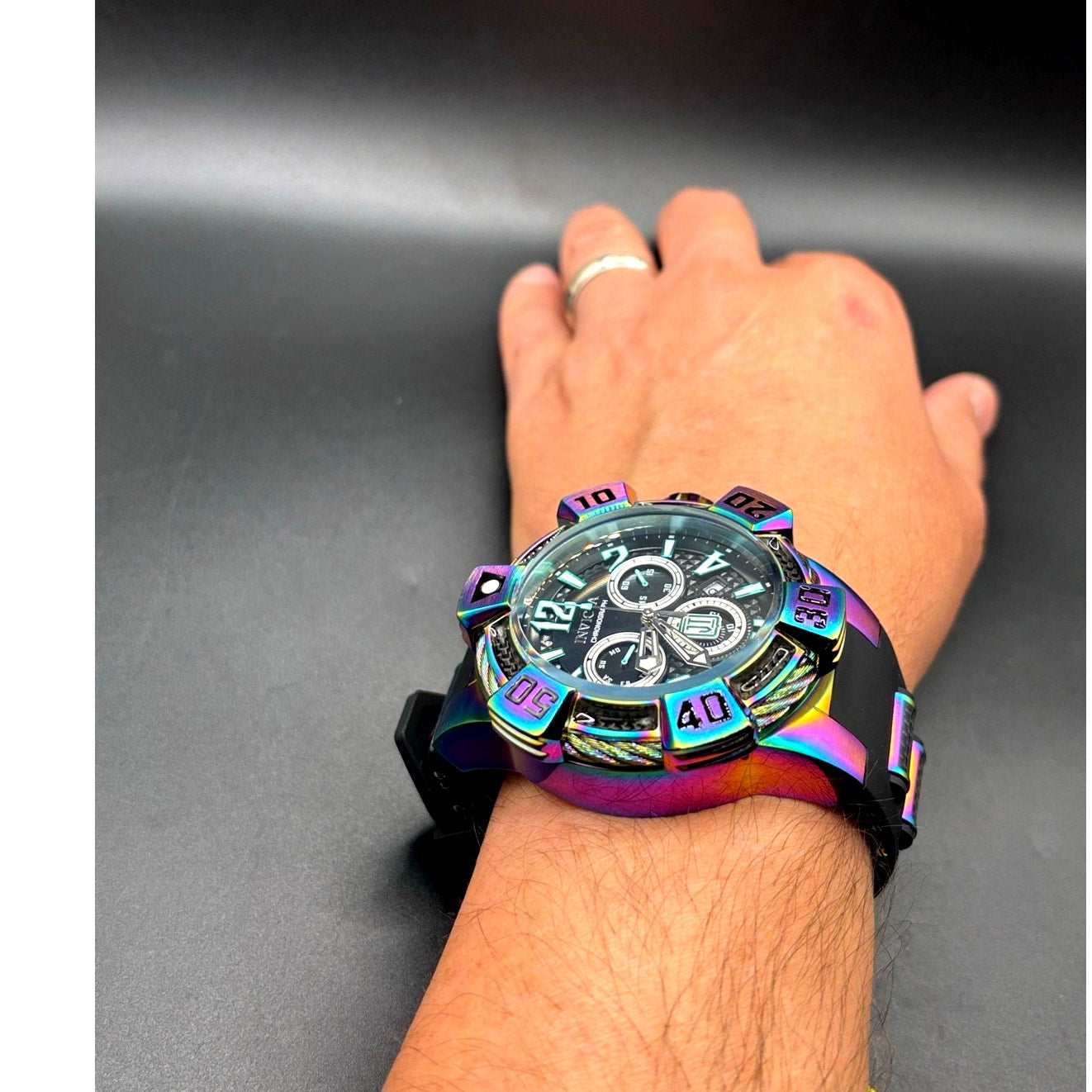 Invicta Jason Taylor 40447 Swiss Chronograph Iridescent 52mm NWT
