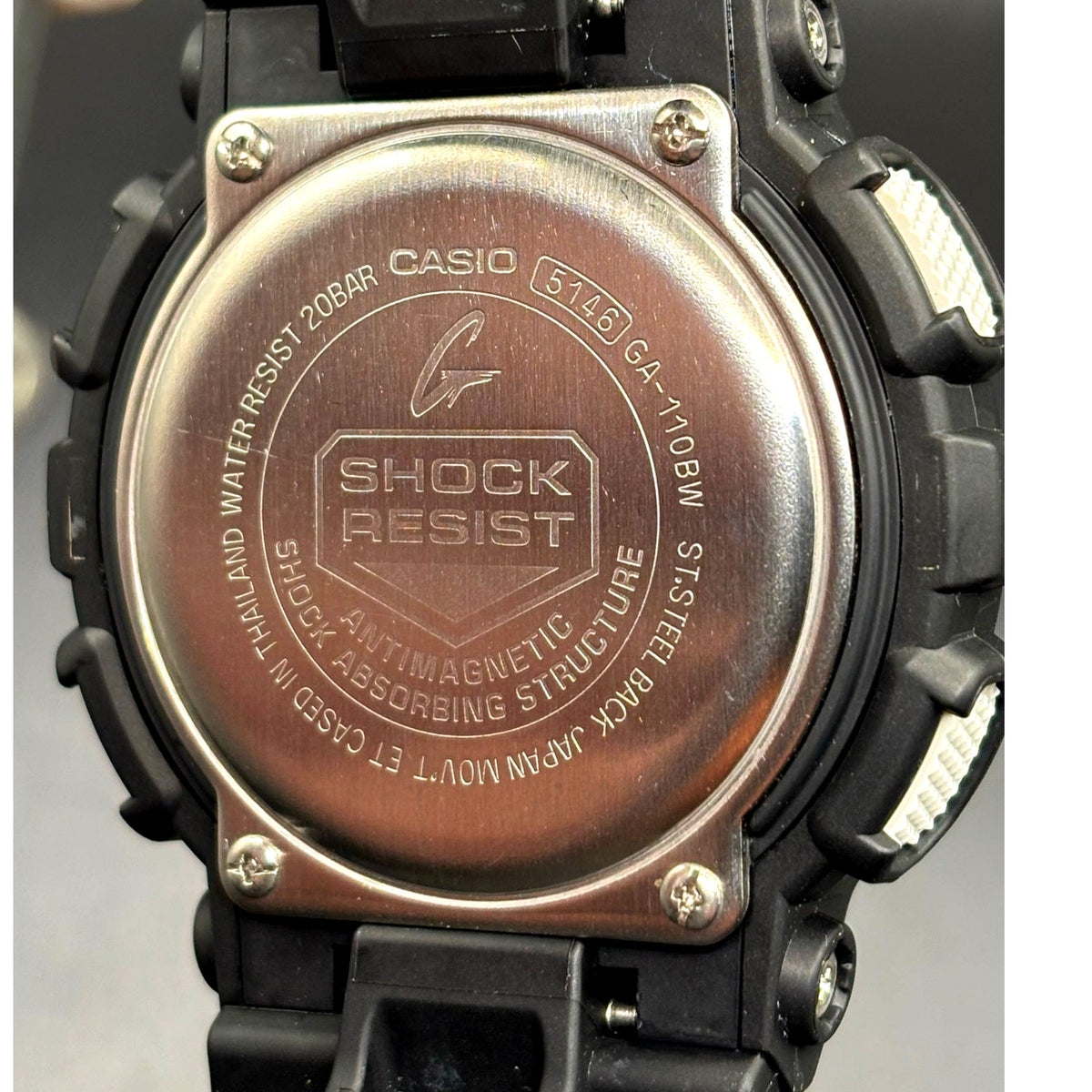 Casio G-Shock GA-110BW-1A Black White Analog Digital 200M Watch NWOT