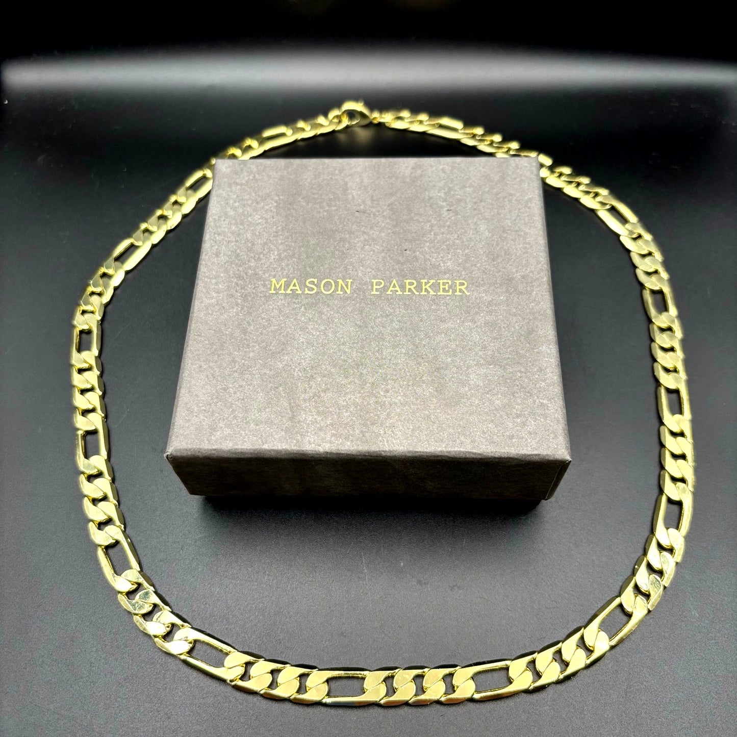 Mason Parker Men’s Gold Plated Brass Curb Link Chain Necklace NIB