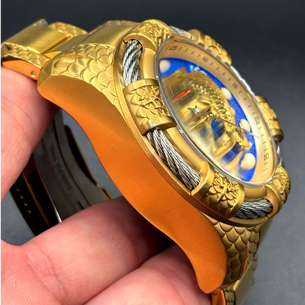 Invicta 32342 Bolt Trinitite Koi Automatic Gold Blue Skeleton Dial 52mm