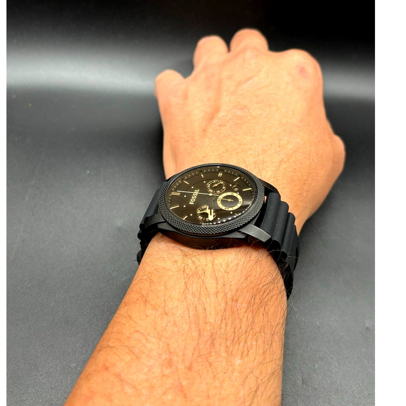 Fossil FS4656 Machine Chronograph Black Silicone Men’s Watch 42mm