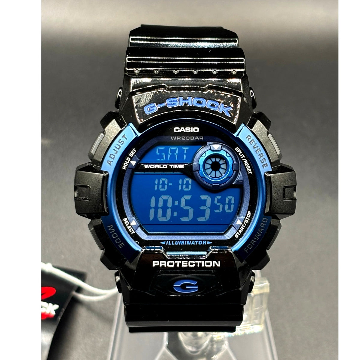 Casio G-Shock G-8900A-1 Glossy Black Blue Dial Digital Men’s Watch 200M NIBWT