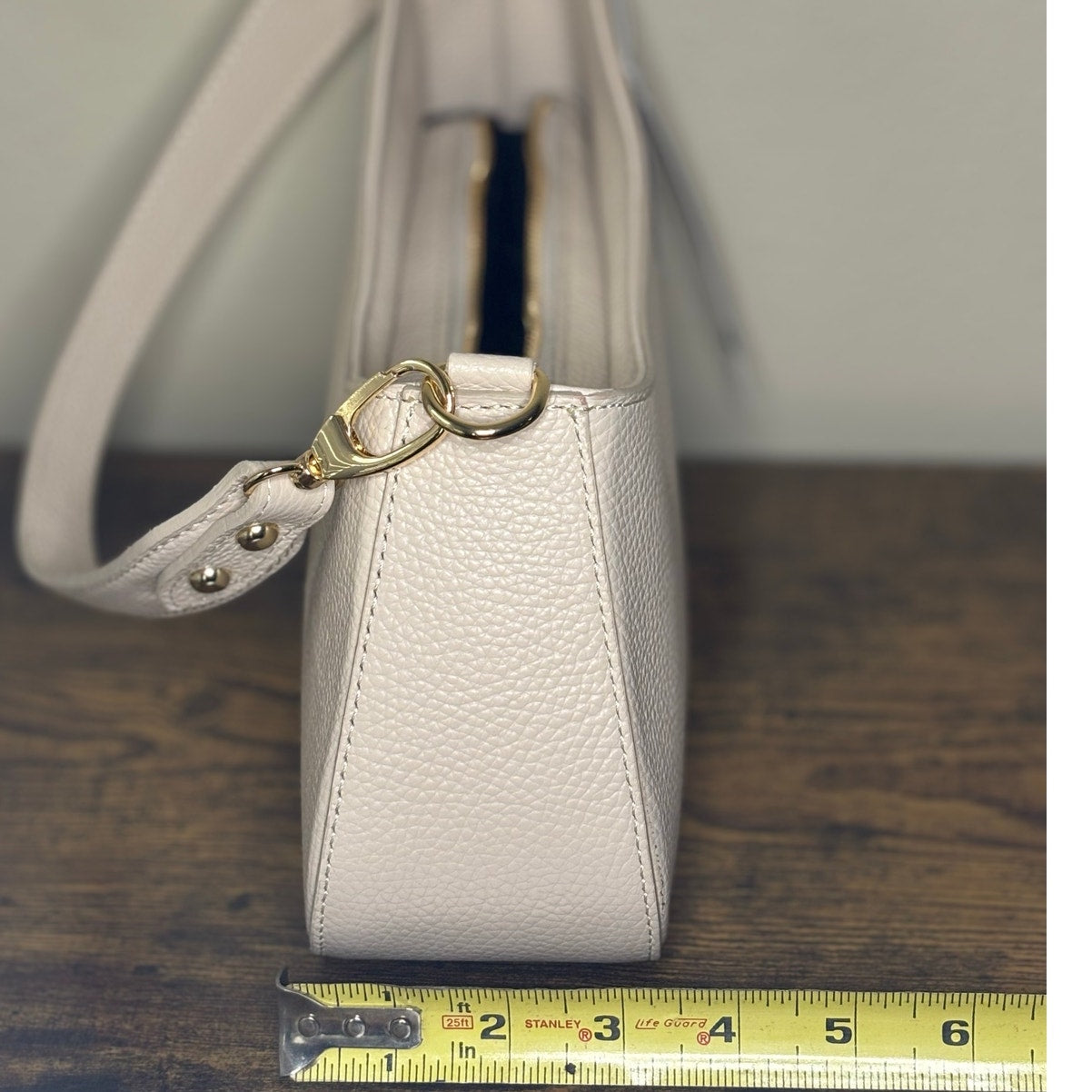 Anna Paola LIA Handbag – Latte Italian Leather, Top Handle + Crossbody, NWT