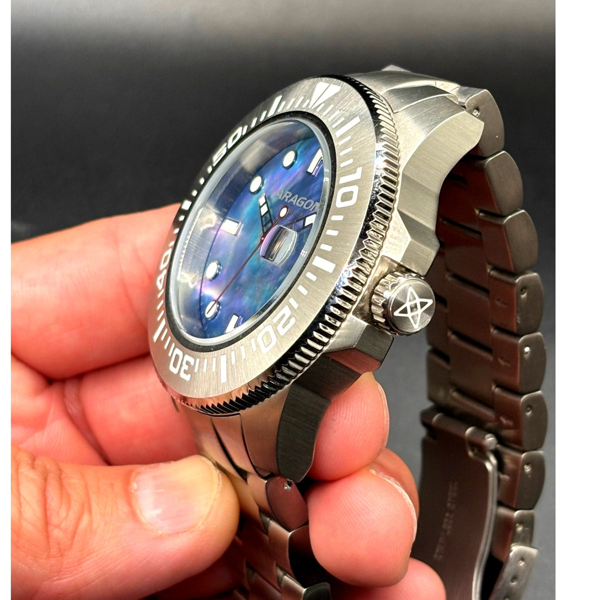Aragon Divemaster II A334MOP Automatic 50mm Mother of Pearl Men’s Watch Full Set