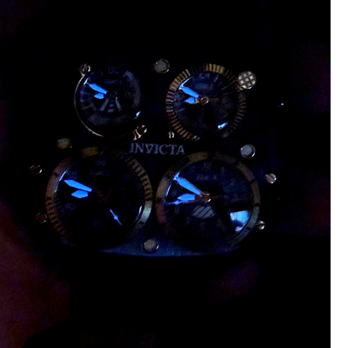 Invicta Aviator Zulu Time 49606 4 Time Zone 50mm Black Men’s Watch NIB