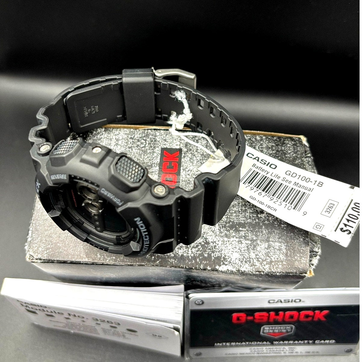 Casio G-Shock GD100-1B Black Digital High Brightness World Time 200M Watch NIB
