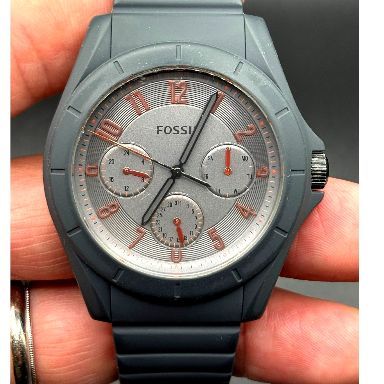 Fossil FS5221 Poptastic Sport Gray Dial Silicone Strap Multifunction Watch