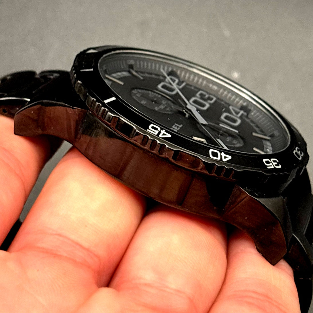 Diesel DZ4326 Men’s Double Down Chronograph Black Stainless Steel Watch NWOT