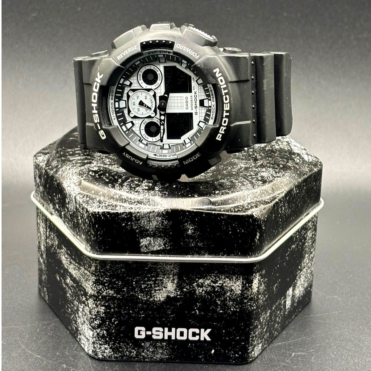 Casio G-Shock GA-100BW-1A Analog Digital Black White Men’s Watch 51mm