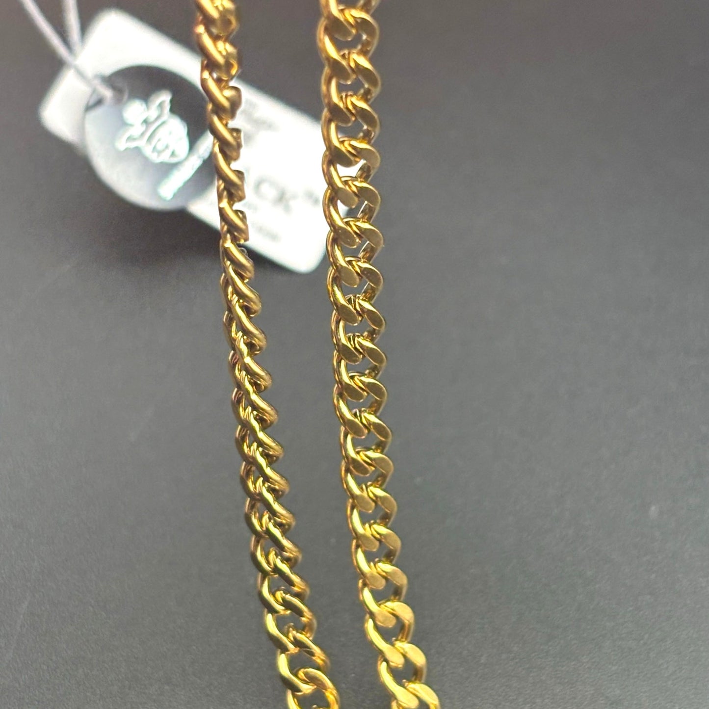 Blackjack BJP176G Mens Gold Stainless Steel Cross Pendant Necklace With CZ NIBWT