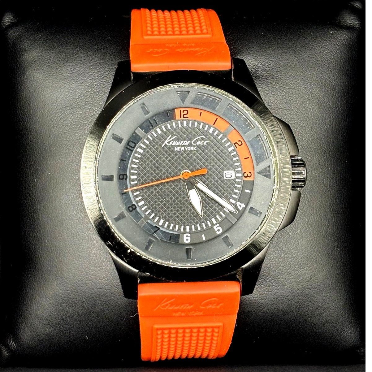 Kenneth Cole New York Transparency Dial Orange Silicone 45mm Men’s Watch