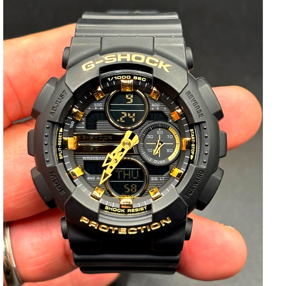 Casio G-Shock GMA-S140M-1A Black Gold Analog Digital 200M Women's Watch NIB