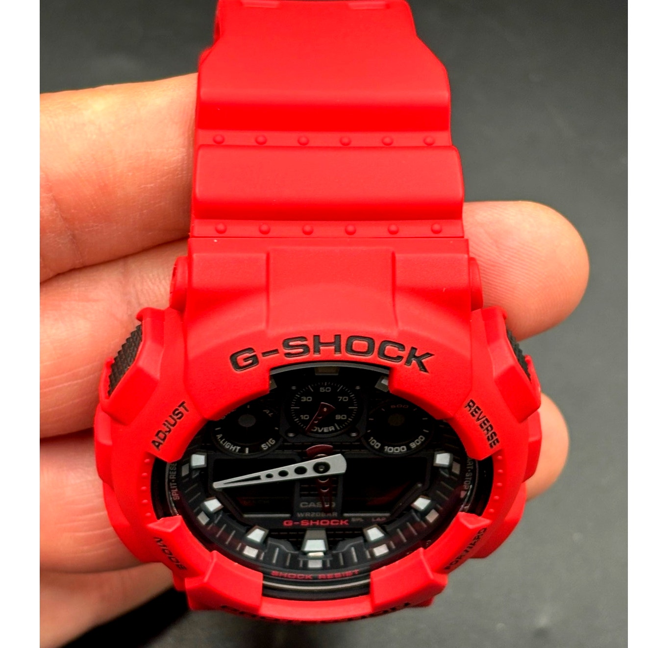 Casio G-Shock GA100B-4A Bright Red Analog Digital Men’s Sport Watch 200M