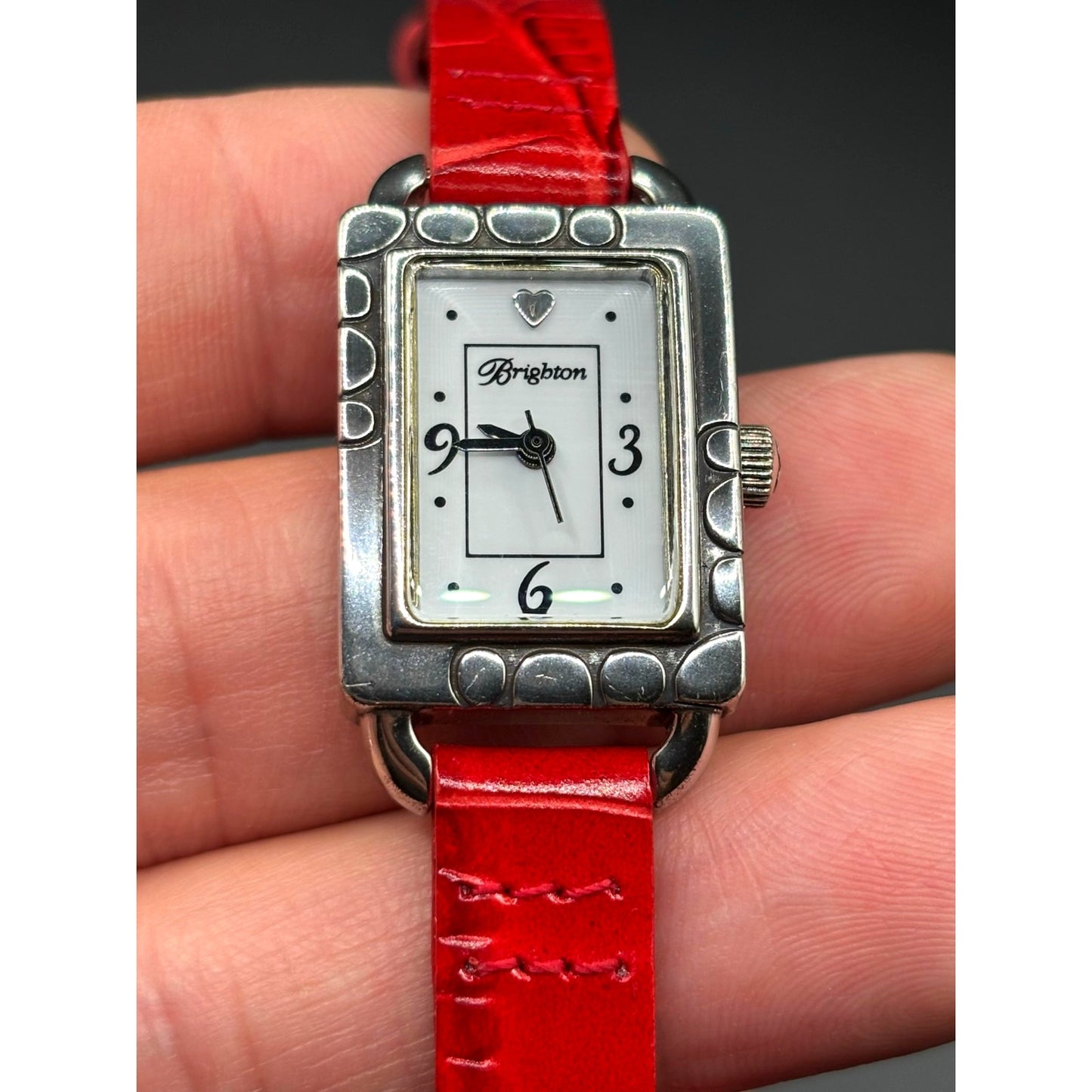 Brighton Petoskey Women's Genuine Italian Red Leather Strap Vintage Watch NIB