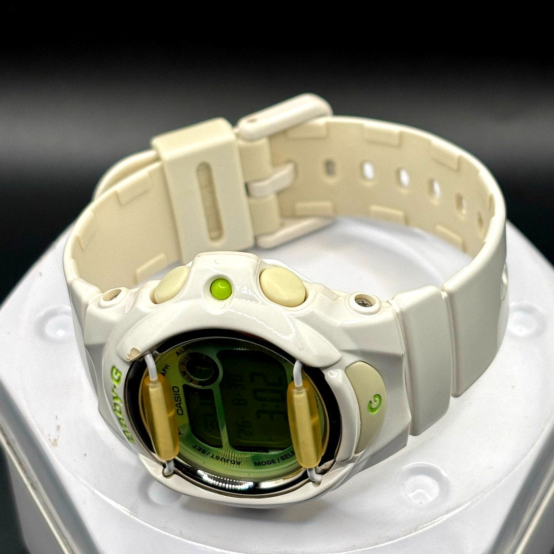 Casio Baby-G BG-169R-7C White Green Digital 200M Data Bank Watch