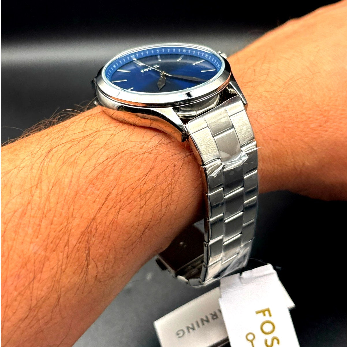 Fossil BQ2860 Fenmore Three-Hand Blue Dial Stainless Steel Men’s Watch NIBWT