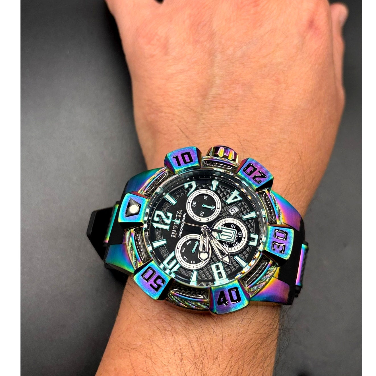 Invicta Jason Taylor 40447 Swiss Chronograph Iridescent 52mm NWT