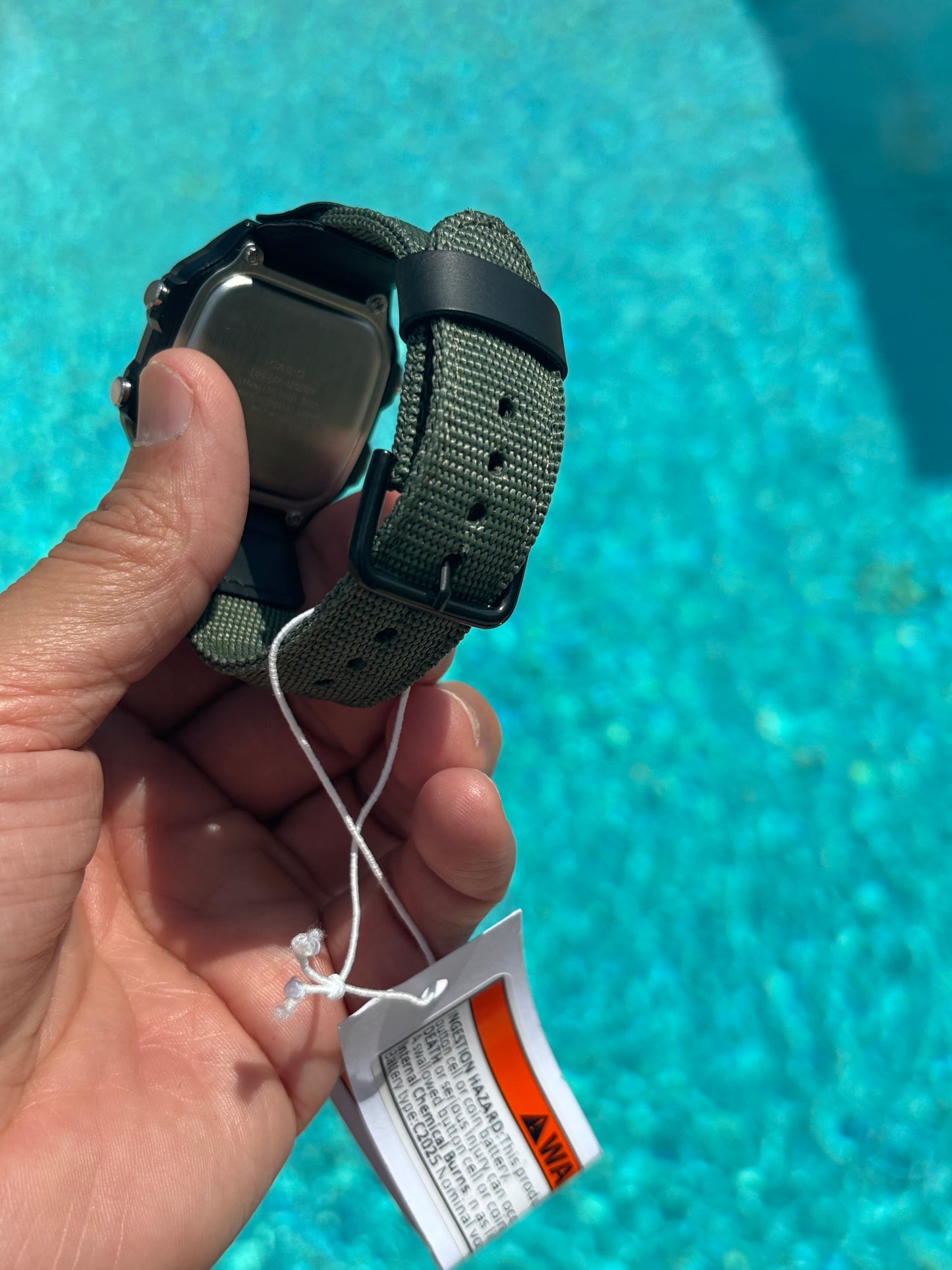 Modded Casio AE1200WH-1A “Nuclear Edition” – Green Nylon Strap, Gel Filter & Atomic Symbol Display
